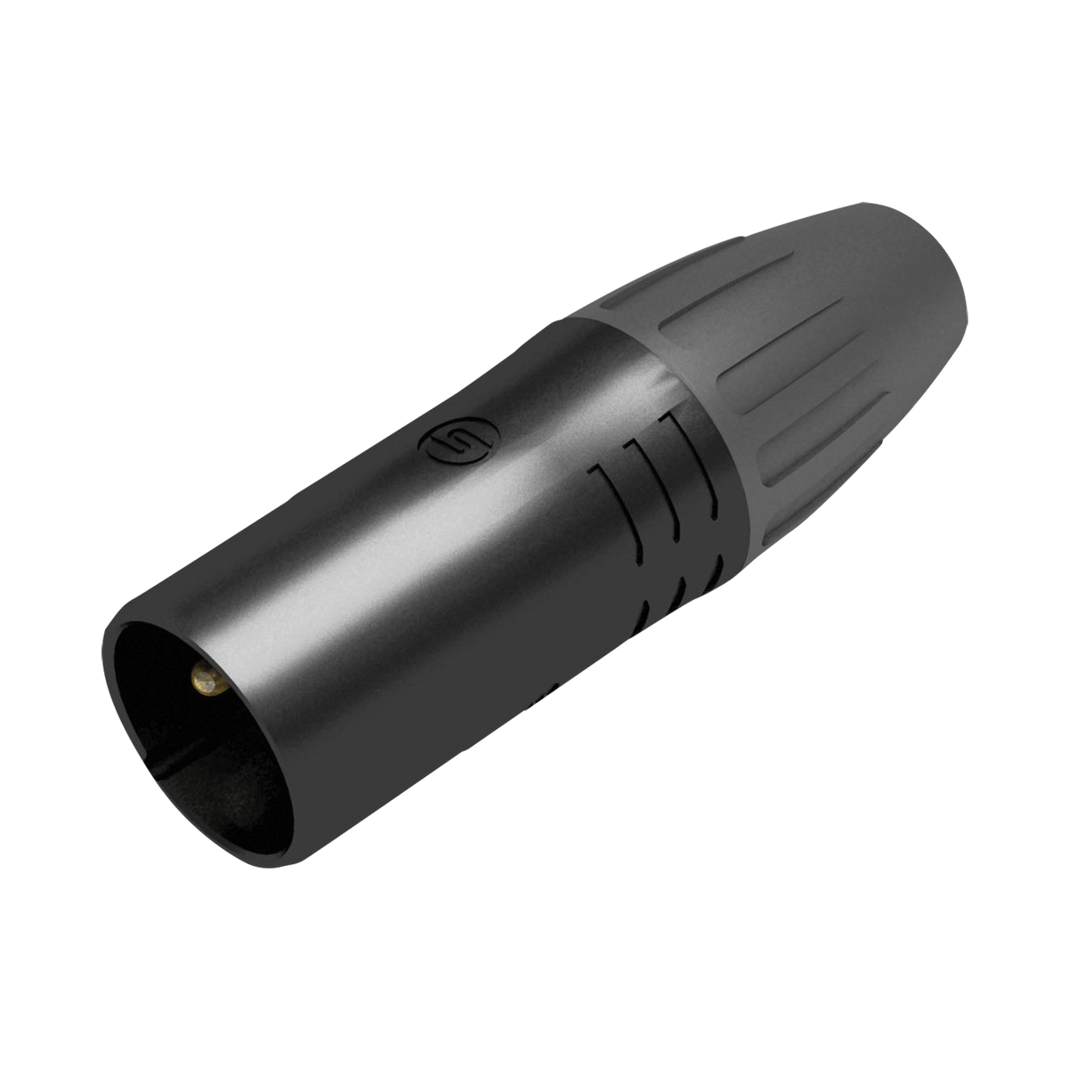 XLR-kabelkontakt hane 3-polig, IP65, svart hus