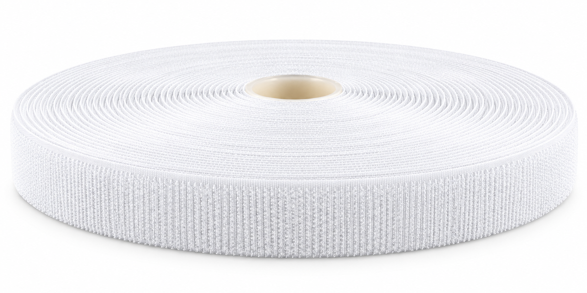 Kardborreband för sömnad – Hakband (kroksida), Vit, 20 mm