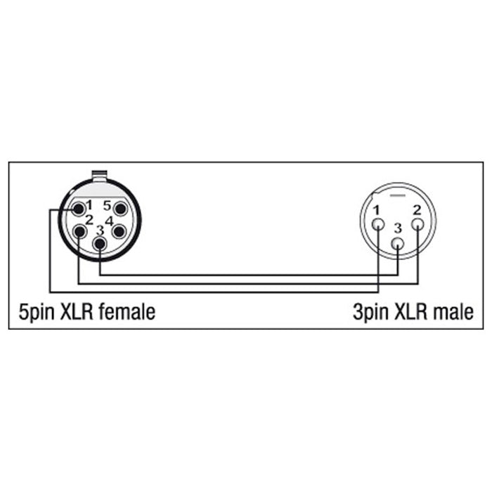 Adapter XLR 5-polig hona till XLR 3-polig hane