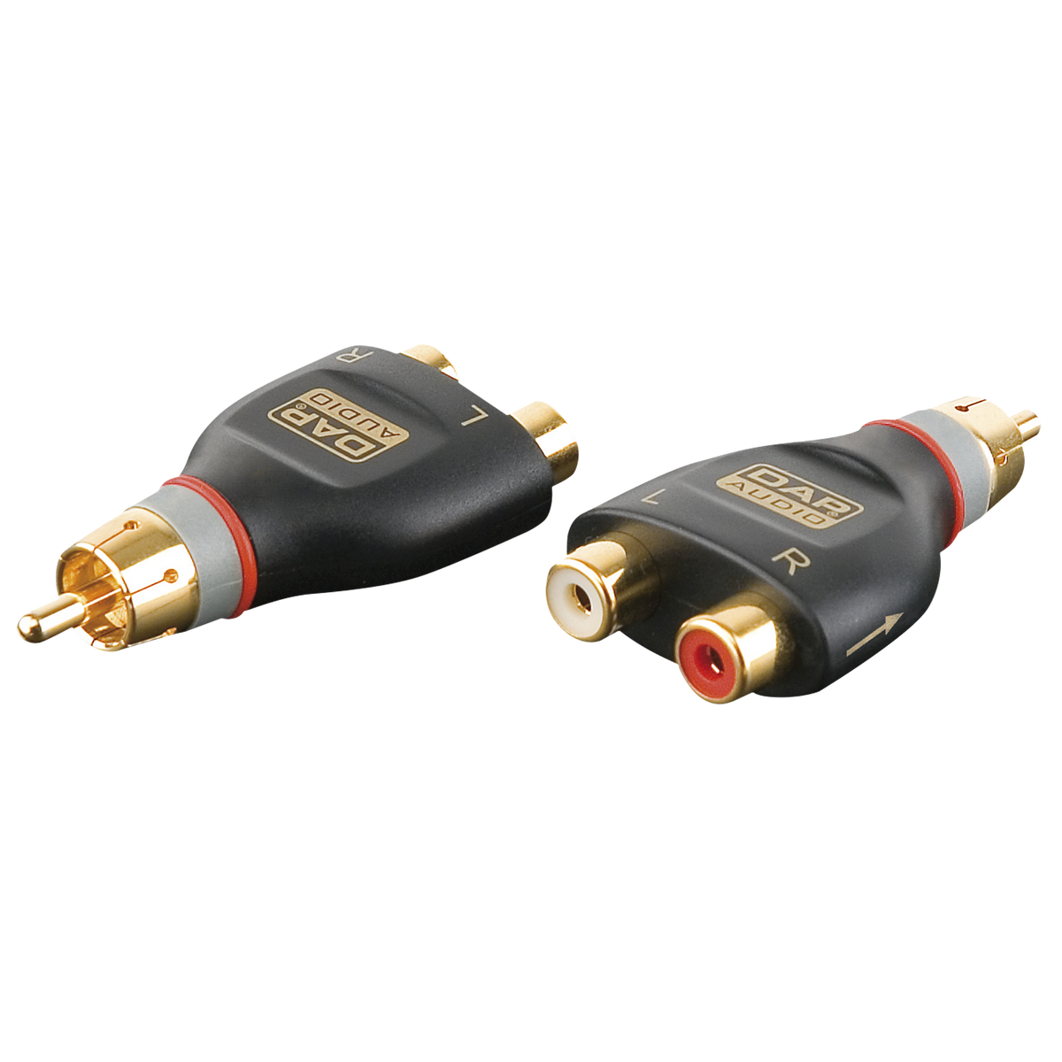 Adapter 2 × RCA hona till RCA hane, inkl. 2 × 10 kΩ-motstånd