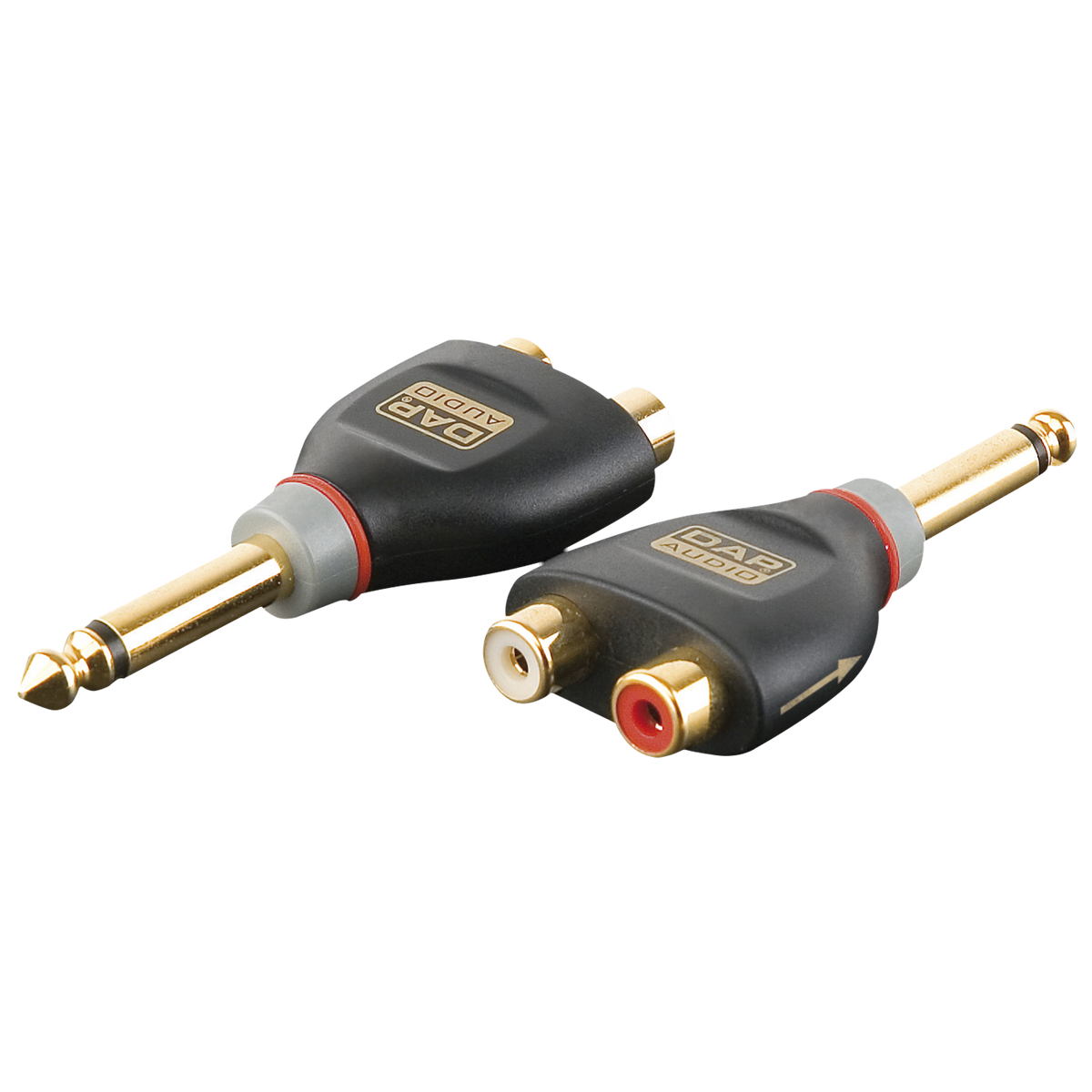 Adapter teleplugg mono till 2 × RCA hona, inkl. 2 × 10 kΩ-motstånd