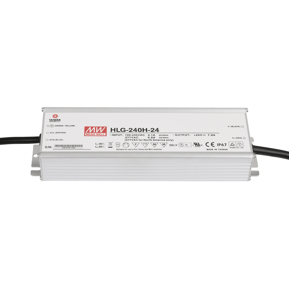 HLG-240H-24 LED-nätaggregat 240 W 24 V DC