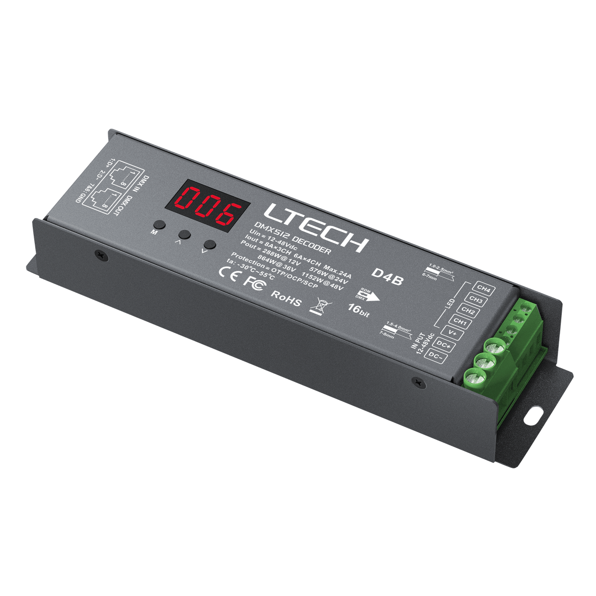 DMX LED-drivare för LED-slingor med display