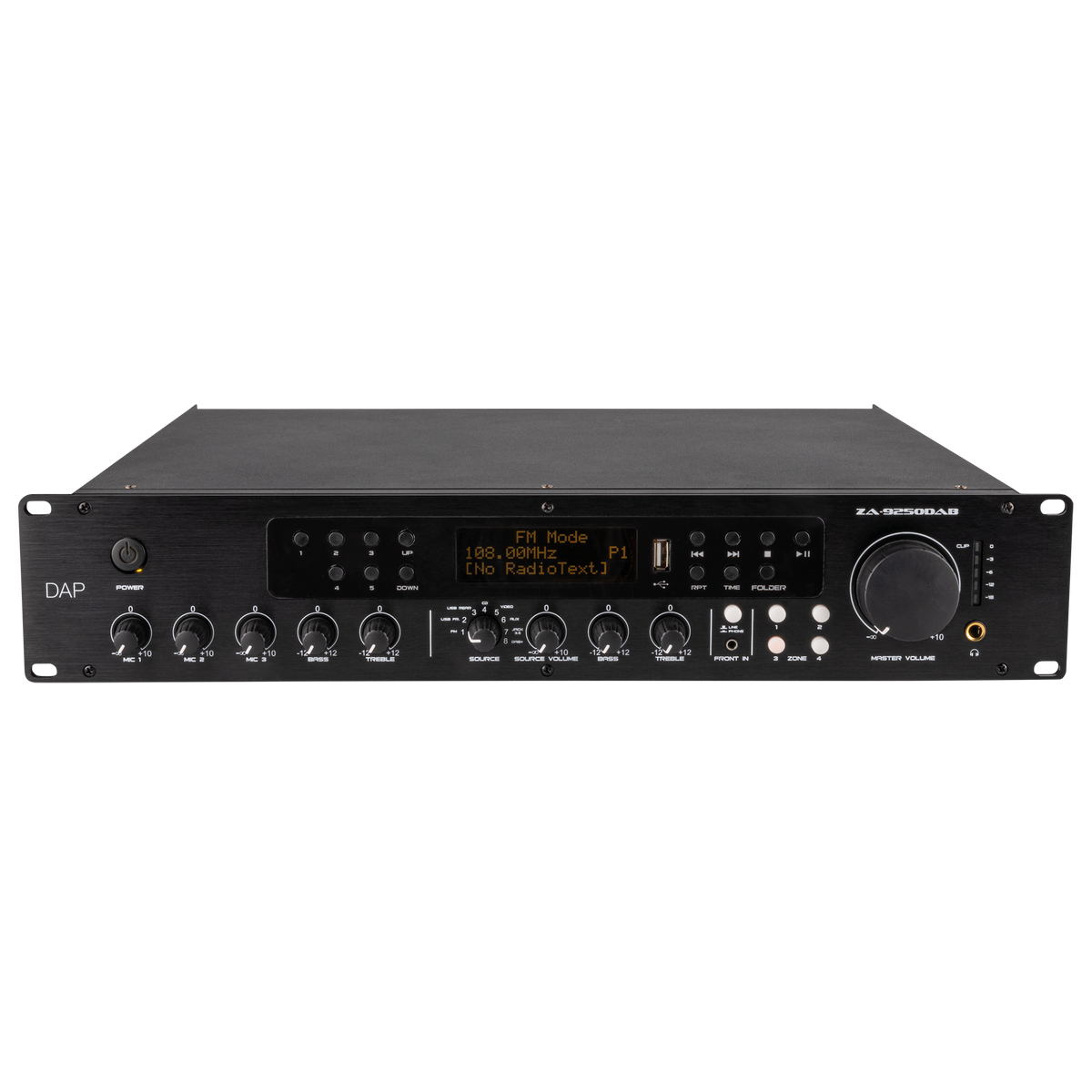 ZA-9250DAB zonförstärkare 100 V, 250 W, med DAB+