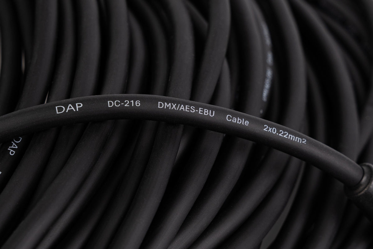 DMX/AES-EBU-kabel XLR 5-polig hane till XLR 5-polig hona, Neutrik NC5-BAG, 15 m