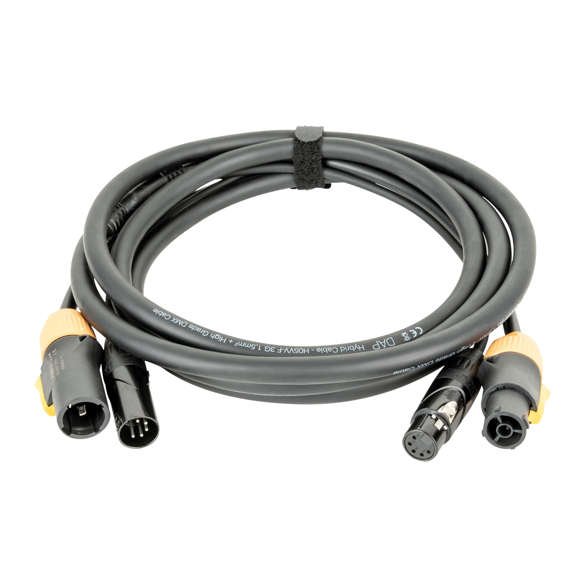 Hybridkabel Power Pro True och XLR 5-polig, DMX/ström, 1,5 m