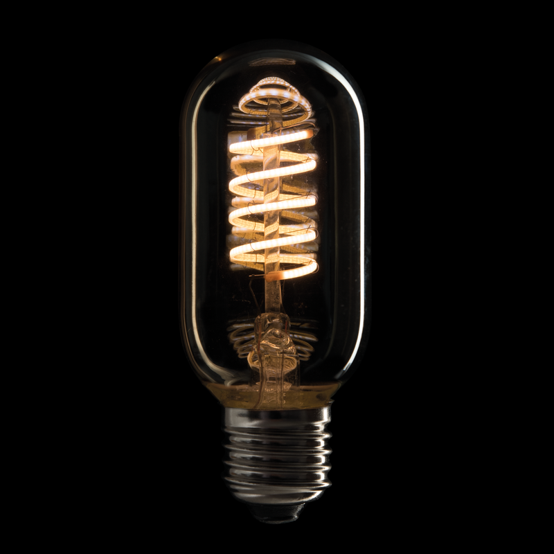 LED-filamentlampa T45, E27, 4 W, dimbar, guldfärgat glas