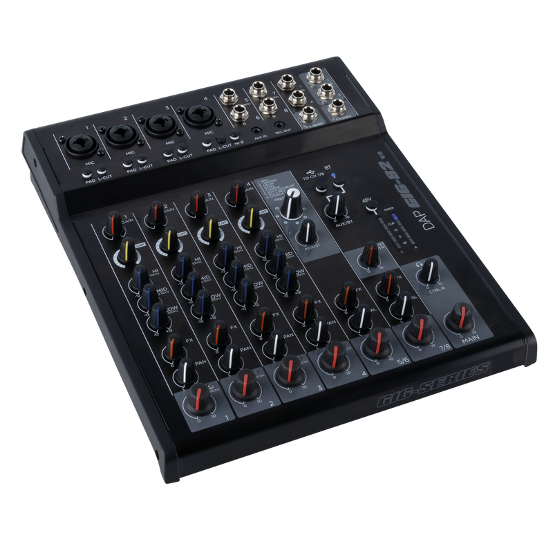 GIG-82 V2 analog 8-kanalsmixer med effekter