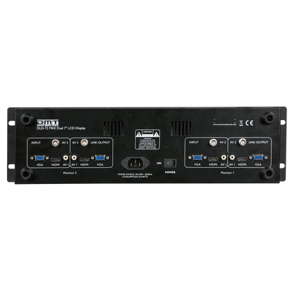 DLD-72 MKII dubbel 7"-monitor för rack med HDMI-länk