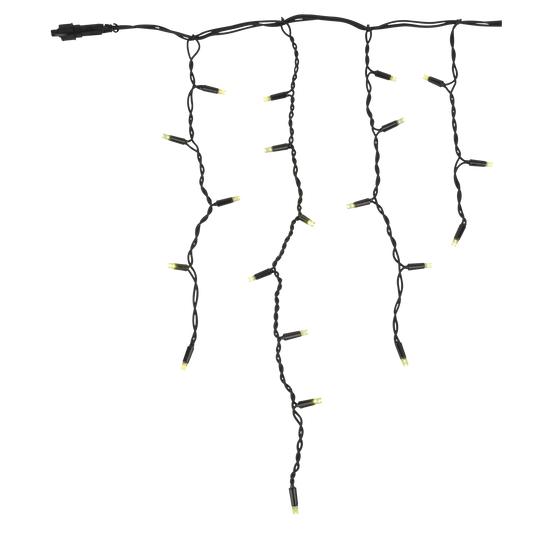 LED Rubber Icicle Light WW, svart, varmvit istappsslinga
