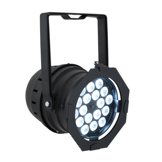 LED Par 64 Short Q4-18, RGBW LED-par 18 × 8 W, svart