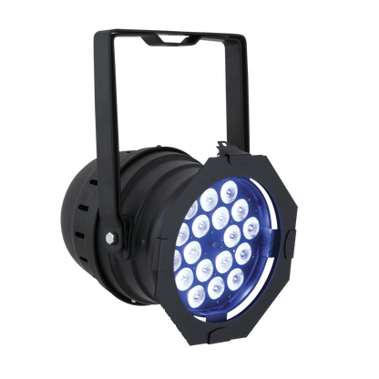 LED Par 64 Short Q4-18, RGBW LED-par 18 × 8 W, svart