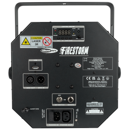 Firestorm, 4-i-1-effekt med wash, derby, strobe och laser