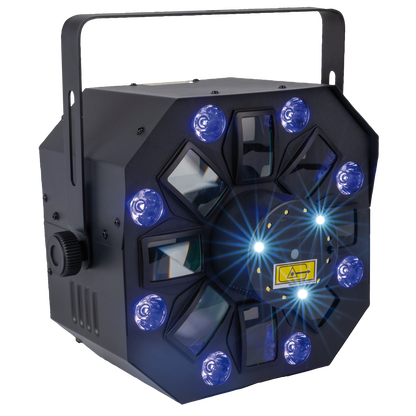 Firestorm, 4-i-1-effekt med wash, derby, strobe och laser