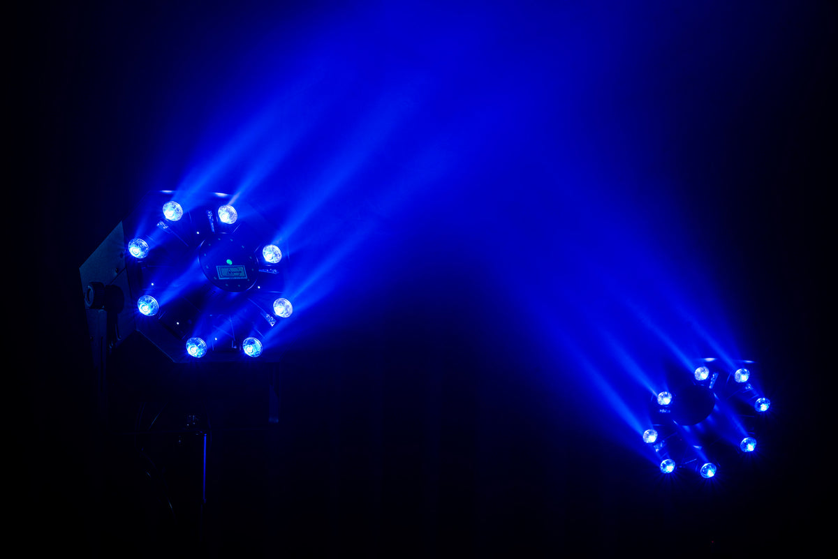 Firestorm, 4-i-1-effekt med wash, derby, strobe och laser