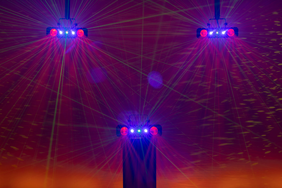 Dynamica Compact, 4-i-1-effekt med beam, strobe, UV och laser
