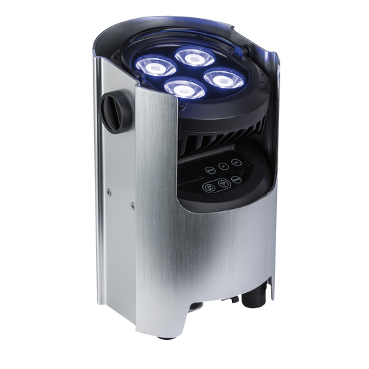 EventSpot 1600 Q4, batteridriven RGBW-spot, borstad aluminium