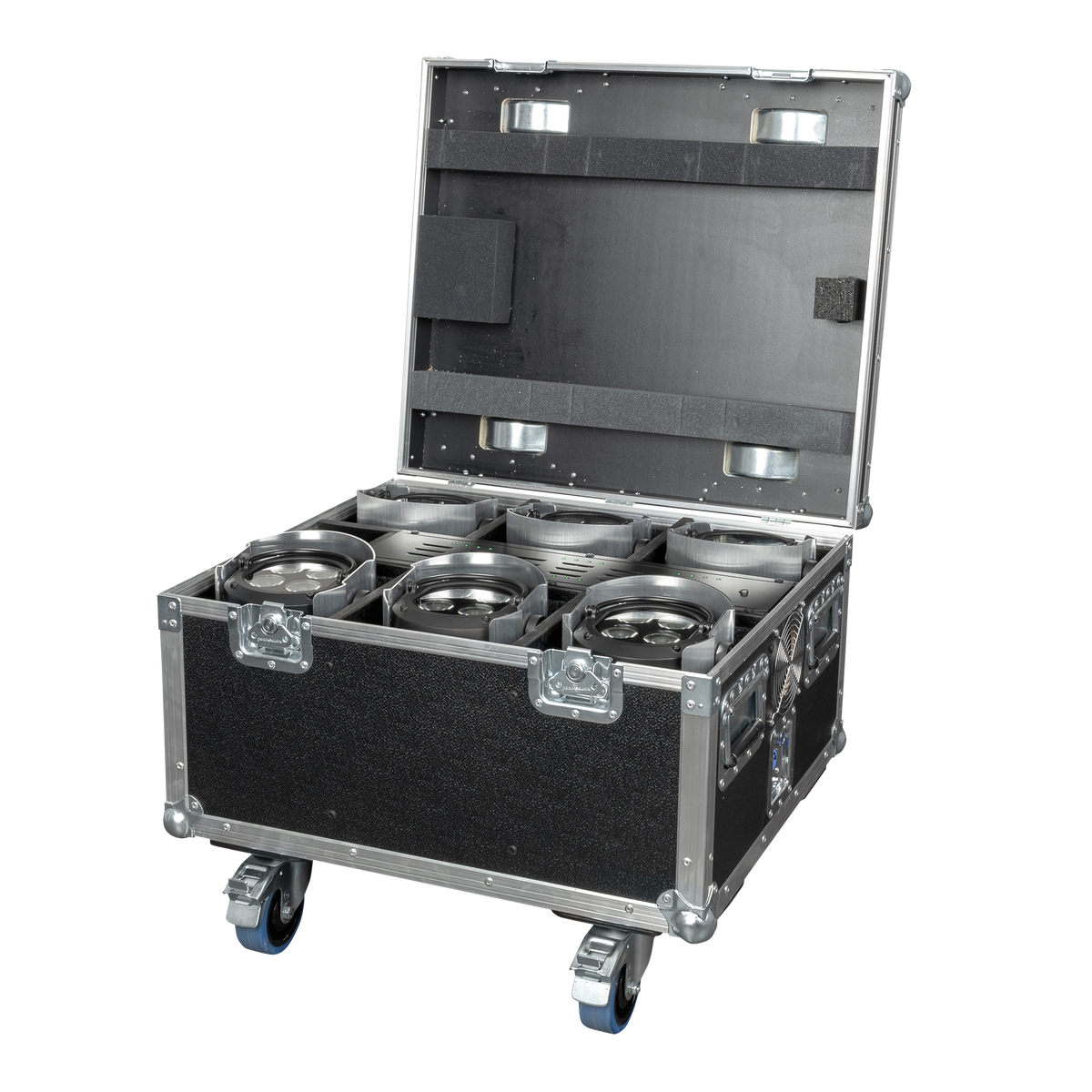 EventSpot 1600 Q4 Set, 6 st i laddningscase, borstad aluminium