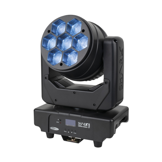 Shark Wash Zoom Two, RGBW LED-wash-moving head 7 × 30 W
