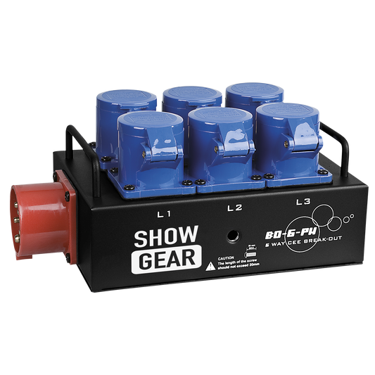 BO-6-PWC breakoutbox, CEE 16 A till 6 × CEE 16 A