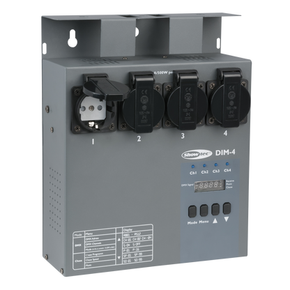 DIM-4 DMX-dimmerpack, 4 kanaler