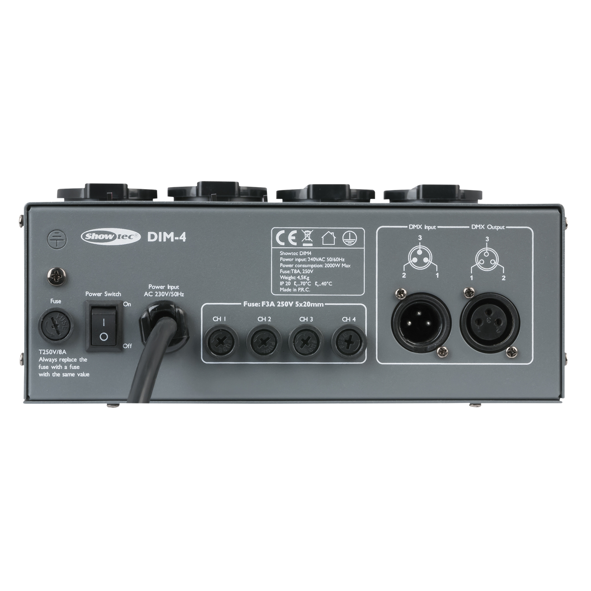 DIM-4 DMX-dimmerpack, 4 kanaler