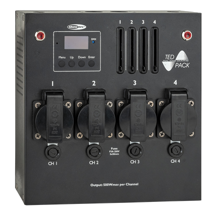 TED Pack LC dimmerpack, 4 kanaler med lokala faders