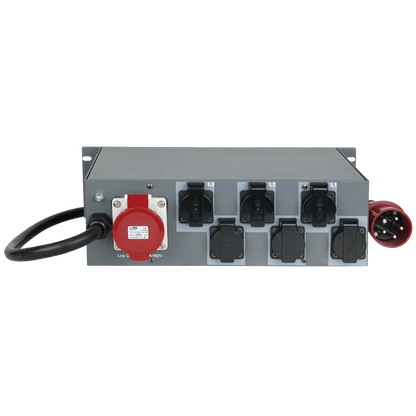 PS-3202 MKII, CEE 32 A till 6× Schuko och 2× CEE 16 A 5-polig