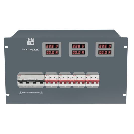 PSA-125A4C strömfördelare, 4 × automatsäkring, CEE-utgångar