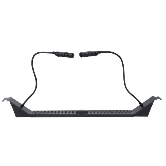 19" racklampa 1U med 2 vita LED-svanhalsar