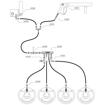 CO₂-flaska till 3/8 Q-Lock-adapter, slutet system