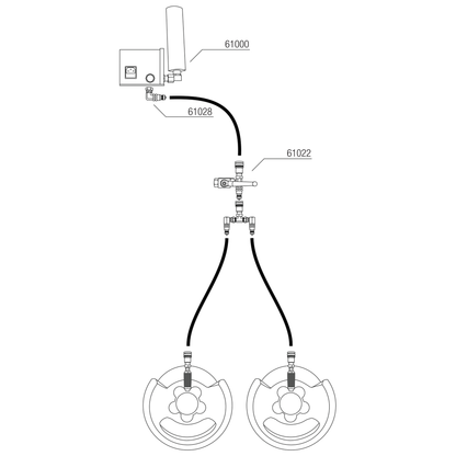 CO₂-flaska till 3/8 Q-Lock-adapter, slutet system