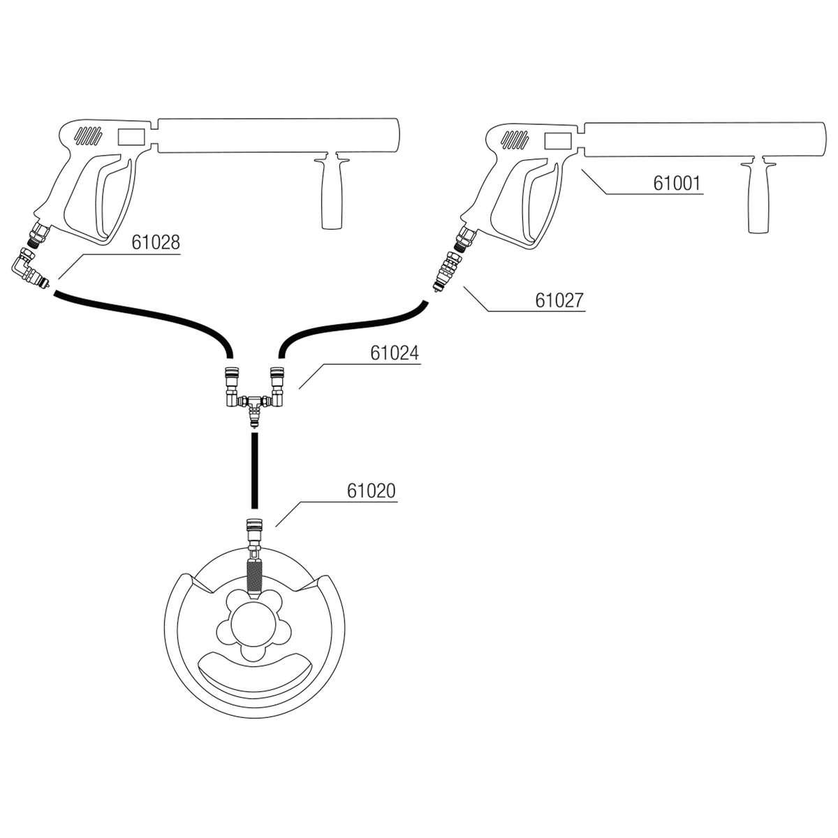 CO₂-flaska till 3/8 Q-Lock-adapter, slutet system