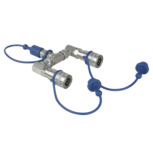 CO₂ 3/8 Q-Lock 2-vägs splitter, slutet system