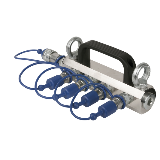CO₂ 3/8 Q-Lock 4-vägs fördelare, slutet system