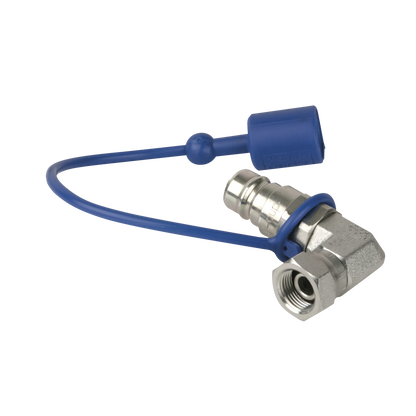 CO₂ 90° 3/8 till Q-Lock-adapter, hane, slutet system