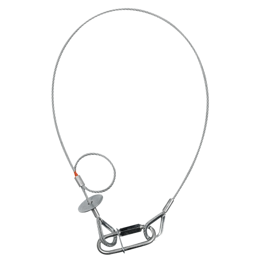 Säkerhetsvajer 3 mm – 600 mm, silver, BGV-C1, max 20 kg