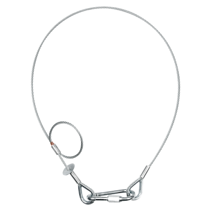 Säkerhetsvajer 5 mm – 1 000 mm, silver, BGV-C1, max 60 kg