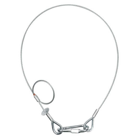 Säkerhetsvajer 5 mm – 1 000 mm, silver, BGV-C1, max 60 kg
