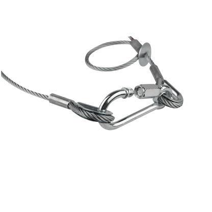 Säkerhetsvajer 5 mm – 1 000 mm, silver, BGV-C1, max 60 kg