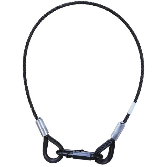 Säkerhetswire 3 mm, BGV-C1, 60 cm, max 5 kg, svart