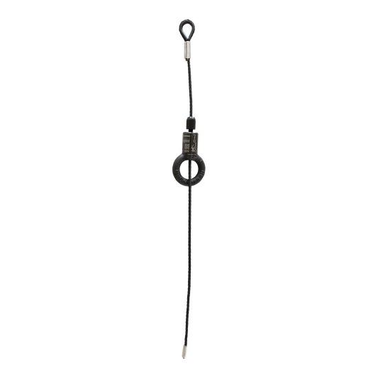 Svart stålwire 6 mm med kabelglidare, BGV-C1, 6 m, max 135 kg