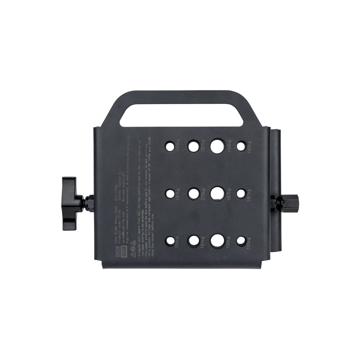Tältklämma Heavy Duty, ELL 375 kg, stål, svart