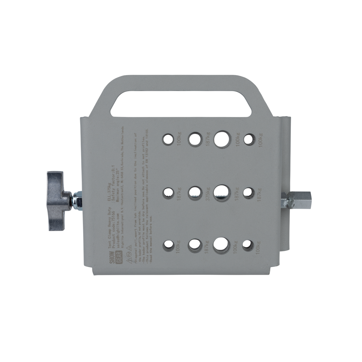 Tältklämma Heavy Duty, ELL 375 kg, stål, silver