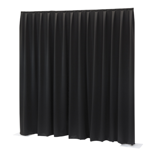 P&D-draperi Molton 300 g/m², svart, 330 × 400 cm (B × H), veckat