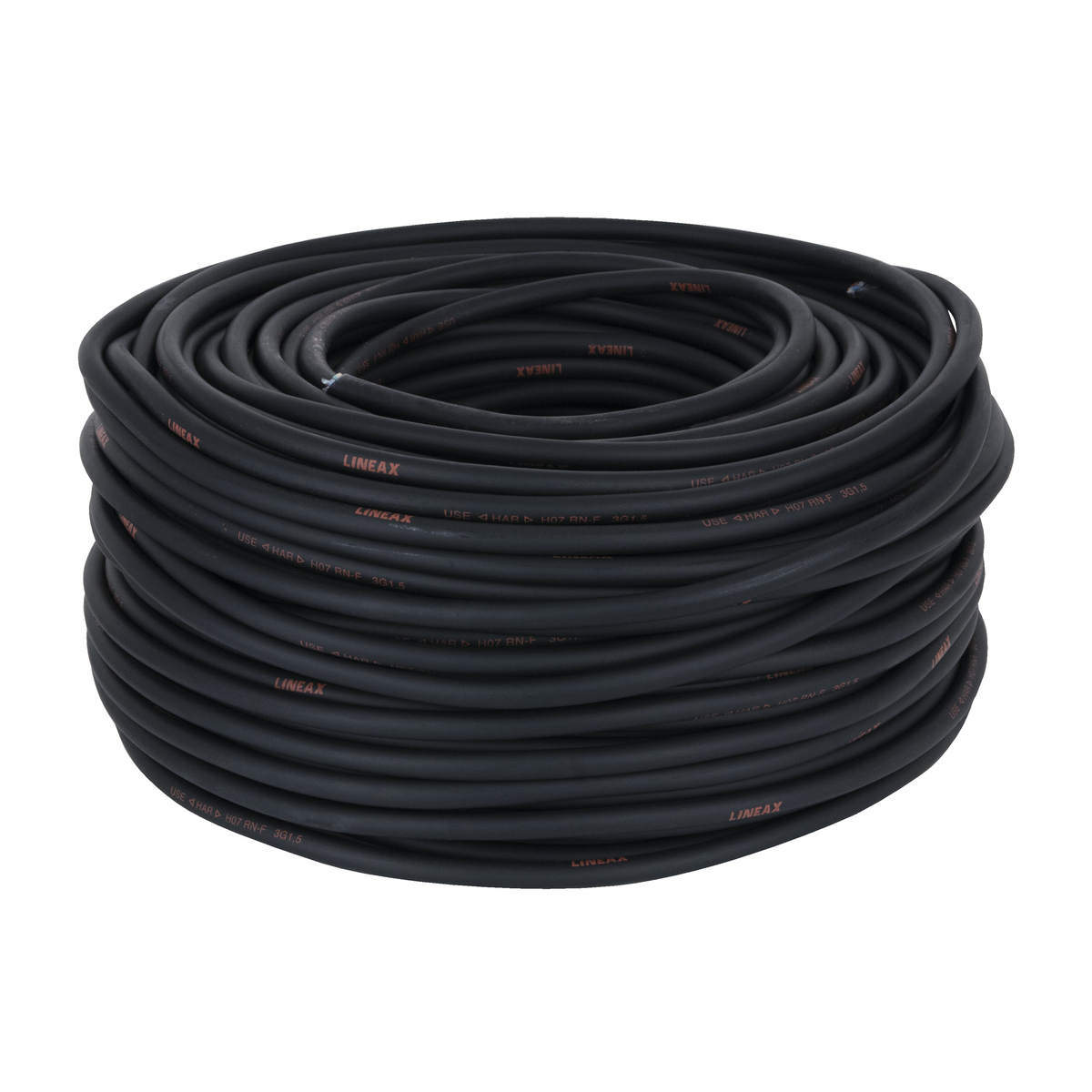 Lineax neoprenkabel svart 3x 1,5 mm², 100 m trumma