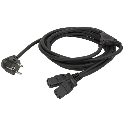Splitter Schuko till 2 × IEC, 3 m