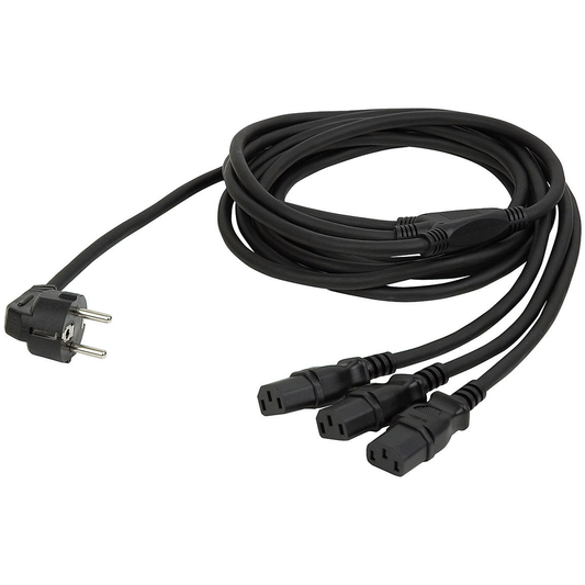 Splitter Schuko till 3 × IEC, 3 m
