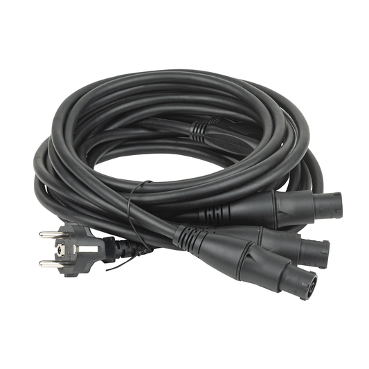 Splitter Schuko till powerCON TRUE1 TOP, 3-vägs, 5 m