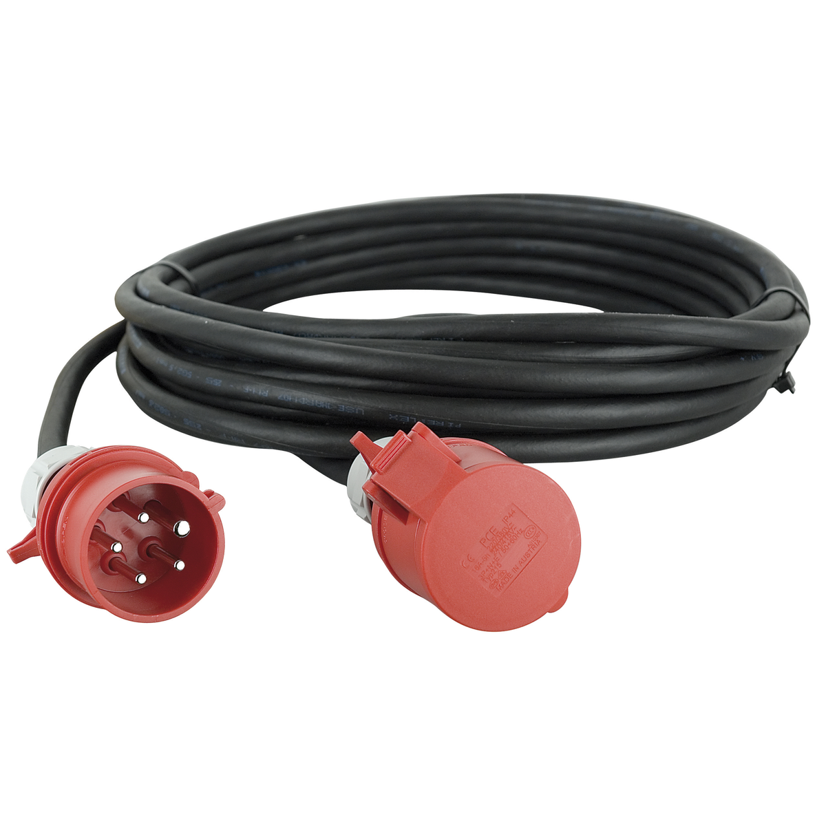 Förlängningskabel CEE 3 × 32 A/380 V, 5 × 4 mm², 10 m
